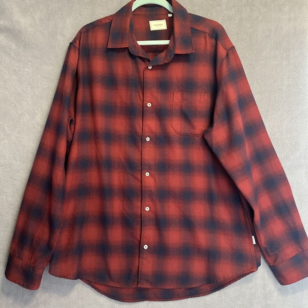 7 Diamonds Flint Brushed Flannel Shirt Button Up Long Sleeve‎ Mens XXL Navy Red